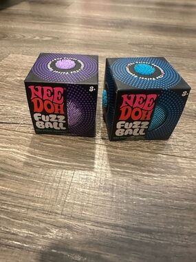 NeeDoh Fuzz Ball The Velvet Squeeze Blue & Purple SET NWT’s Squishy Bundle